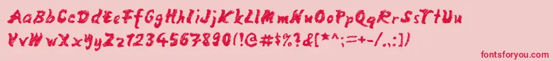 MangoScribble Font – Red Fonts on Pink Background