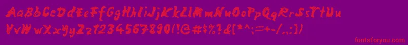 MangoScribble Font – Red Fonts on Purple Background