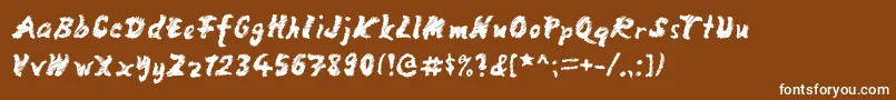 MangoScribble-fontti – valkoiset fontit ruskealla taustalla