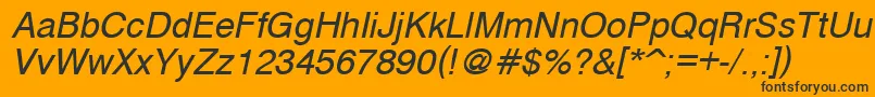 Police CyrveticaOblique – polices noires sur fond orange