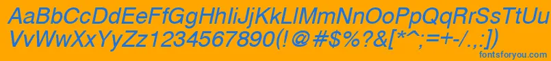 CyrveticaOblique Font – Blue Fonts on Orange Background