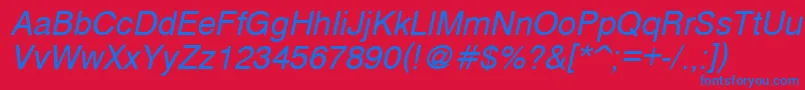 CyrveticaOblique Font – Blue Fonts on Red Background