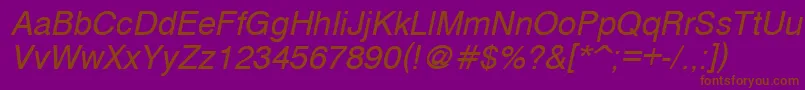 CyrveticaOblique Font – Brown Fonts on Purple Background