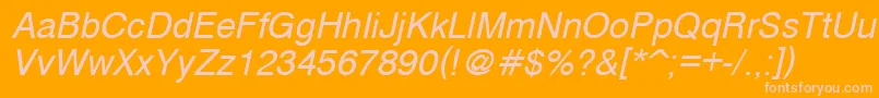 CyrveticaOblique Font – Pink Fonts on Orange Background