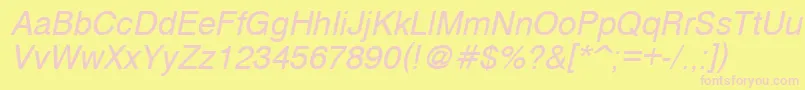 Weitere Informationen zur CyrveticaOblique-Schriftart CyrveticaOblique-Schriftart – Rosa Schriften auf gelbem Hintergrund