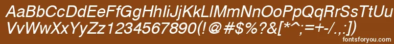 フォントCyrveticaOblique – 茶色の背景に白い文字