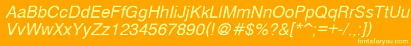 CyrveticaOblique Font – Yellow Fonts on Orange Background