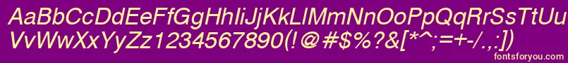 CyrveticaOblique Font – Yellow Fonts on Purple Background