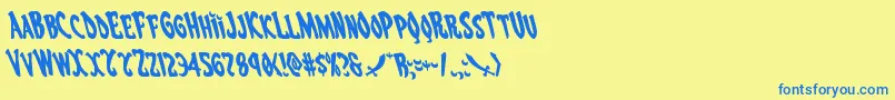 Шрифт Eskindarleft – синие шрифты на жёлтом фоне