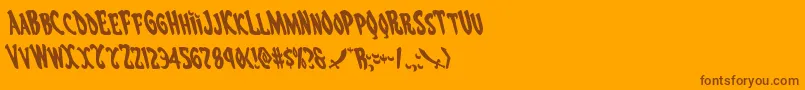 Eskindarleft-Schriftart – Braune Schriften auf orangefarbenem Hintergrund