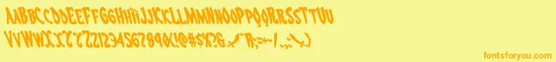 Fonte Eskindarleft – fontes laranjas em um fundo amarelo