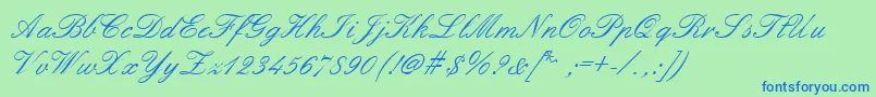Embellish Font – Blue Fonts on Green Background