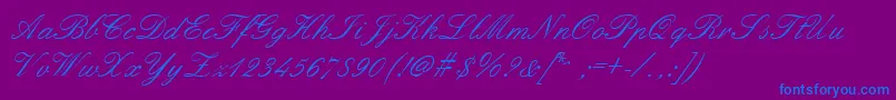 Embellish Font – Blue Fonts on Purple Background