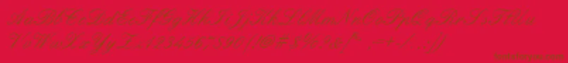 Embellish-fontti – ruskeat fontit punaisella taustalla