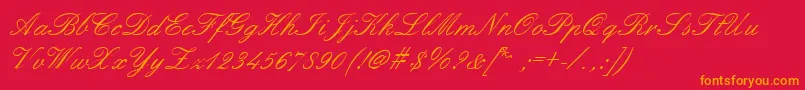 フォントEmbellish – 赤い背景にオレンジの文字
