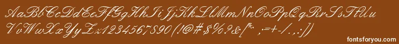 フォントEmbellish – 茶色の背景に白い文字