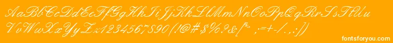 Embellish-Schriftart – Weiße Schriften auf orangefarbenem Hintergrund