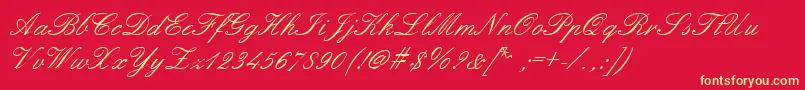 Embellish Font – Yellow Fonts on Red Background