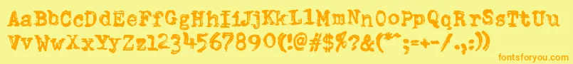 PfdumboldtypetwoDouble Font – Orange Fonts on Yellow Background