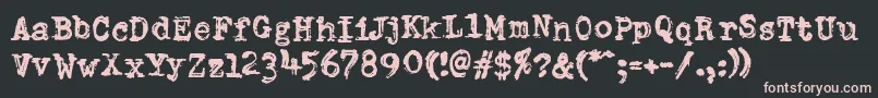 フォントPfdumboldtypetwoDouble – 黒い背景にピンクのフォント