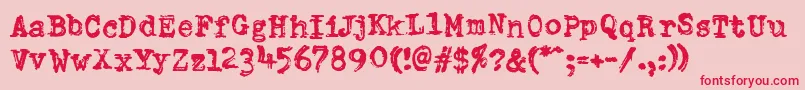 PfdumboldtypetwoDouble Font – Red Fonts on Pink Background