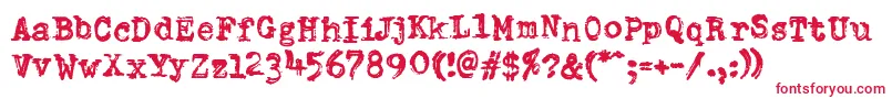 フォントPfdumboldtypetwoDouble – 白い背景に赤い文字