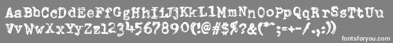 フォントPfdumboldtypetwoDouble – 灰色の背景に白い文字