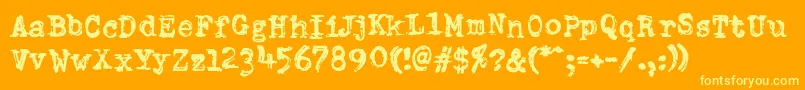 PfdumboldtypetwoDouble Font – Yellow Fonts on Orange Background