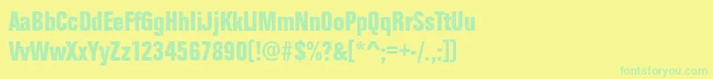 Folioteebolcon-Schriftart – Grüne Schriften auf gelbem Hintergrund