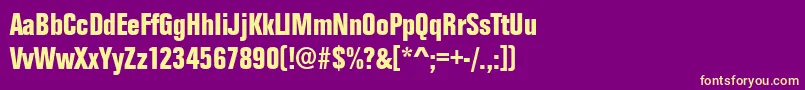 Folioteebolcon-fontti – keltaiset fontit violetilla taustalla