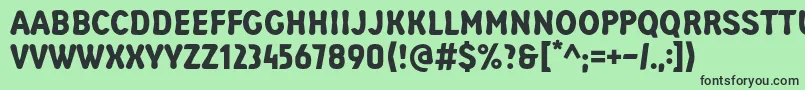 フォントTeodebasicRegular – 緑の背景に黒い文字