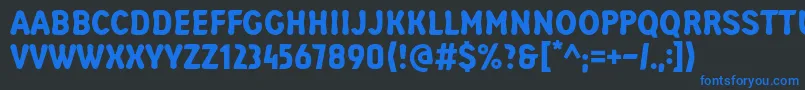 TeodebasicRegular-fontti – siniset fontit mustalla taustalla