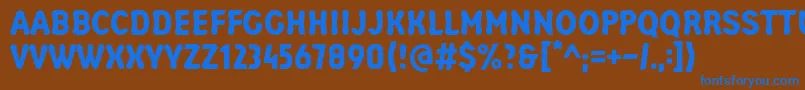 TeodebasicRegular-fontti – siniset fontit ruskealla taustalla