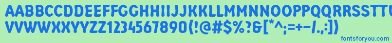 TeodebasicRegular Font – Blue Fonts on Green Background