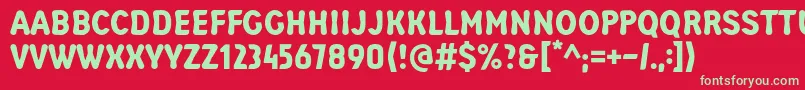 TeodebasicRegular Font – Green Fonts on Red Background