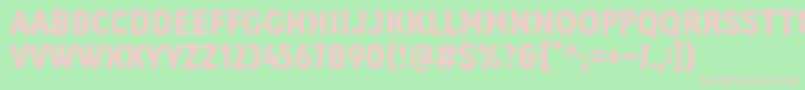 フォントTeodebasicRegular – 緑の背景にピンクのフォント