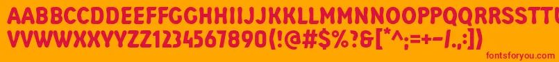 TeodebasicRegular Font – Red Fonts on Orange Background