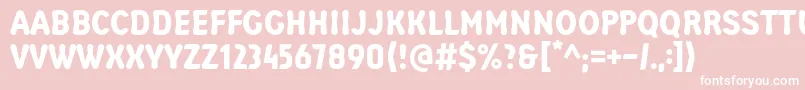TeodebasicRegular-fontti – valkoiset fontit vaaleanpunaisella taustalla