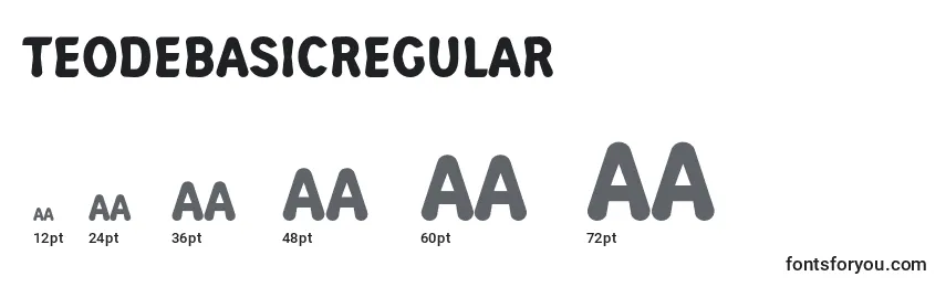 Размеры шрифта TeodebasicRegular