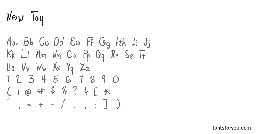 Czcionka New Toy – alfabet, cyfry, specjalne znaki