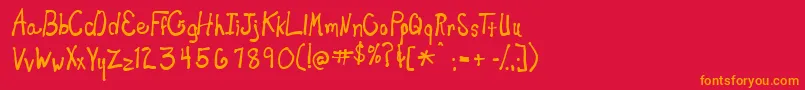 New Toy Font – Orange Fonts on Red Background