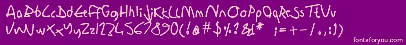 Sharonlipshutzhandwritingbold Font – Pink Fonts on Purple Background