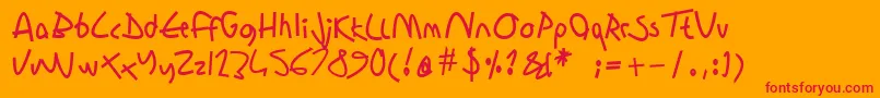 fuente Sharonlipshutzhandwritingbold – Fuentes Rojas Sobre Fondo Naranja