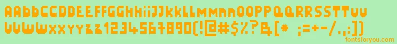 LazySunday-fontti – oranssit fontit vihreällä taustalla