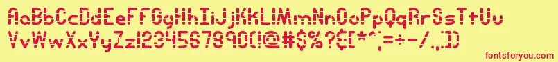 EntangledLayerABrk Font – Red Fonts on Yellow Background