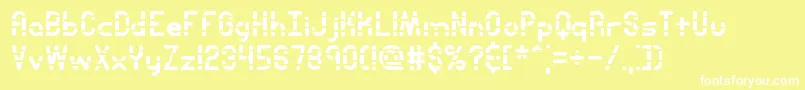 EntangledLayerABrk Font – White Fonts on Yellow Background