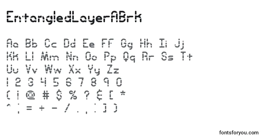 characters of entangledlayerabrk font, letter of entangledlayerabrk font, alphabet of  entangledlayerabrk font