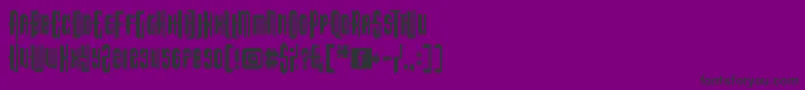 フォントTheendofdays – 紫の背景に黒い文字