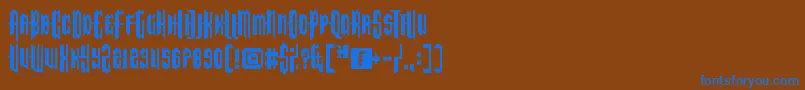 Czcionka Theendofdays – niebieskie czcionki na brązowym tle