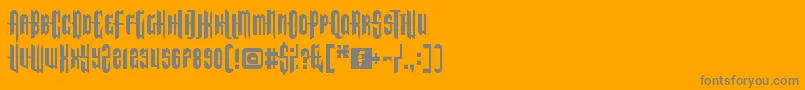 フォントTheendofdays – オレンジの背景に灰色の文字